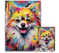 Puzzle 1000 pièces en Bois Motif Graffiti de Poméranie, idéal pour se détendre et se Mettre au défi, décoration d'intérieur colorée, pour Les Amis 50x75cm / 19,68x29,52 Pouces