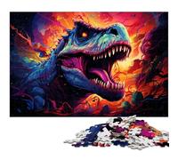 Puzzle 1000 pièces en Bois pour Adultes Motif Dinosaures colorés et fantastiques Jeu Stimulant (1000 pièces 75 x 50 cm)