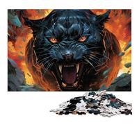 Puzzle 1000 pièces en Bois pour Adultes Motif Panthère Noire décoration Murale 1000 pièces (75 x 50 cm)