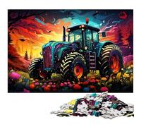 Puzzle 1000 pièces en Bois pour Enfants Motif Tracteur coloré Jeux éducatifs pour Adultes 1000 pièces (75 x 50 cm)