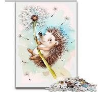 Puzzle 1000 pièces en Bois représentant de Magnifiques hérissons aquarelles, Jeu Familial interactif, à partir de 14 Ans, 50x75cm, Jeu de réflexion pour Adolescents, pour Les fêtes