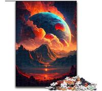 Puzzle 1000 pièces en Bois représentant des Montagnes et des planètes colorées Niveau débutant Idéal pour Les Anniversaires et Les fêtes 50x75cm Activité Adulte et familiale Décoration d'intérieur