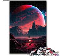 Puzzle 1000 pièces en Bois représentant des Montagnes et des planètes colorées pour Les Parents, Les Amoureux et Les Amis à partir de 14 Ans 50x75cm Activité de Jeu familiale captivante