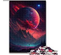Puzzle 1000 pièces en Bois représentant des Montagnes et des planètes colorées pour Les Parents, Les Amoureux et Les Amis à partir de 14 Ans 50x75cm Activité de Jeu familiale captivante