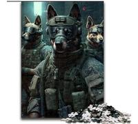 Puzzle 1000 pièces en Bois représentant des troupes de Chiens, Niveau débutant, idéal pour Les Anniversaires et Les fêtes, 50x75cm, activité Adulte et familiale, décoration d'intérieur