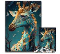 Puzzle 1000 pièces en Bois représentant la Girafe, Royaume enchanté, Jeu Familial interactif, pour Les fêtes, Jeu d'activités familiales, 50x75cm/19,68x29,52 Pouces