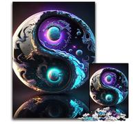 Puzzle 1000 pièces en Bois représentant l'équilibre Yin et Yang idéal pour Les Amoureux idéal pour Noël Le Nouvel an ou la Saint-Valentin (75 x 50 cm)