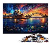 Puzzle 1000 pièces en Bois représentant l'opéra et Le Port de Sydney décoration Murale pour Adultes 1000 pièces (75 x 50 cm)