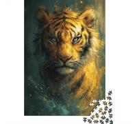Puzzle 1000 pièces en Bois représentant Un Adorable Petit Tigre Jaune, idéal pour Halloween, idéal pour Une soirée Jeux en Famille, 1000 pièces (38 x 26 cm)