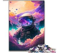 Puzzle 1000 pièces en Bois représentant Un Astronaute de l'espace, Taille 50x75cm, idéal pour Les Amoureux, idéal pour Noël, Le Nouvel an ou la Saint-Valentin.