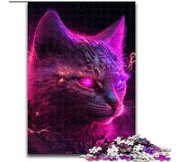 Puzzle 1000 pièces en Bois représentant Un Chat Humain Punk, idée Cadeau déco Unique à Faire soi-même 50x75cm pour Adolescents et familles, idéal pour Un Bricolage et Un défi cérébral