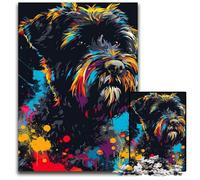 Puzzle 1000 pièces en Bois représentant Un Chien Bouvier des Flandres, Jeu interactif en Famille, défi cérébral, Jouet éducatif, 50x75cm/19,68x29,52 Pouces