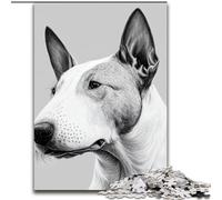 Puzzle 1000 pièces en Bois représentant Un Chien Bull Terrier, Design Complexe pour Adolescents, décoration DIY et Divertissement Stimulant pour Le Cerveau(1000 pièces, 50x75cm)