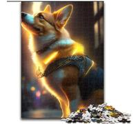 Puzzle 1000 pièces en Bois représentant Un Chien Corgi, idéal pour la Maison ou Le Bureau, idéal comme Cadeau de Noël 50x75cm, décoration Artistique à Faire soi-même, Cadeau d'anniversaire idéal.