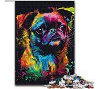 Puzzle 1000 pièces en Bois représentant Un Chien Griffon de Bruxelles, Taille 50x75cm, Jeu de décoration à Faire soi-même, Jouet interactif Familial