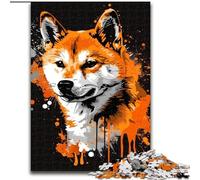 Puzzle 1000 pièces en Bois représentant Un Chien Shiba Inu, idéal pour Noël et Le Nouvel an, idéal pour Les fêtes 50x75cm Jeu de réflexion pour Adolescents pour Les fêtes