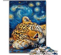 Puzzle 1000 pièces en Bois représentant Un Ciel Nocturne léopard, Un Casse-tête Stimulant pour Les Adolescents, Une soirée de Jeux en Famille Amusante(50x75cm)