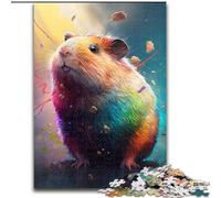 Puzzle 1000 pièces en Bois représentant Un Cochon d'Inde, Taille 50x75cm. Un véritable défi cérébral pour Les Adolescents et décoration d'intérieur.
