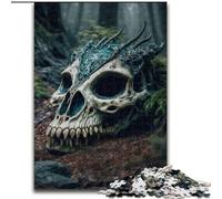 Puzzle 1000 pièces en Bois représentant Un crâne de Dragon, idéal pour la Maison ou Le Bureau, idéal pour Noël 50x75cm, décoration Artistique à Faire soi-même, Cadeau d'anniversaire idéal.