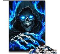 Puzzle 1000 pièces en Bois représentant Un crâne de Mort, Design Complexe pour Adolescents, décoration DIY et Divertissement Stimulant pour Le Cerveau, Taille 50x75cm