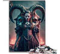 Puzzle 1000 pièces en Bois représentant Un Diable et Une chèvre, Un Casse-tête Stimulant pour Les Adolescents, Une soirée de Jeux en Famille Amusante(1000 pièces, 50x75cm)