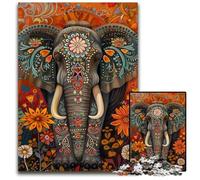 Puzzle 1000 pièces en Bois représentant Un éléphant Mort, Un Casse-tête Stimulant pour Les Adolescents, Une soirée de Jeux en Famille Amusante 50x75cm