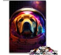 Puzzle 1000 pièces en Bois représentant Un Golden Retriever de l'espace, Interaction familiale et défi cérébral, défi d'activité familiale 1000 pièces(50x75cm)