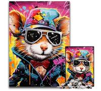 Puzzle 1000 pièces en Bois représentant Un Hamster, idéal pour se détendre et se Mettre au défi, décoration d'intérieur colorée, pour Les Amis 50x75cm / 19,68x29,52 Pouces