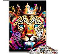 Puzzle 1000 pièces en Bois représentant Un léopard Africain, idéal pour se détendre et se Mettre au défi Décoration d'intérieur colorée, pour Les Amis(1000 pièces, 50x75cm)
