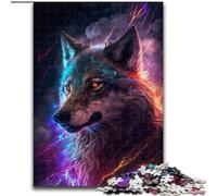 Puzzle 1000 pièces en Bois représentant Un Loup éclair, Jeu interactif Familial, pour Les 14 Ans et Plus(1000 pièces, 50x75cm)
