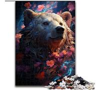 Puzzle 1000 pièces en Bois représentant Un Magnifique Ours pour Noël, Halloween, Pâques et Le Nouvel an 1000 pièces(50x75cm)