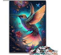Puzzle 1000 pièces en Bois représentant Un Oiseau animé coloré, pour Les Parents, Les Amoureux et Les Amis à partir de 14 Ans 50x75cm. Activité de Jeu familiale captivante.