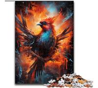 Puzzle 1000 pièces en Bois représentant Un Oiseau coloré, pour Les Parents, Les Amoureux et Les Amis à partir de 14 Ans 50x75cm. Activité de Jeu familiale captivante.
