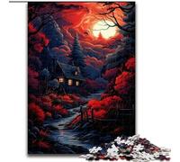 Puzzle 1000 pièces en Bois représentant Un Paysage Extraterrestre coloré pour Les Parents, Les Amoureux et Les Amis à partir de 14 Ans. 50x75cm. Activité de Jeu familiale captivante.