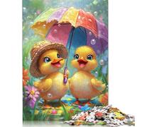 Puzzle 1000 pièces en Bois représentant Un Poussin Mignon, carré, pour Adultes et Enfants (75 x 50 cm)