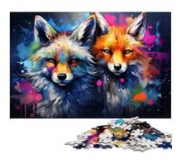 Puzzle 1000 pièces en Bois représentant Un Renard coloré idéal comme Cadeau de Noël (75 x 50 cm)