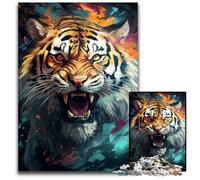 Puzzle 1000 pièces en Bois représentant Un Tigre majestueux idéal pour Les Amoureux idéal pour Noël Le Nouvel an ou la Saint-Valentin (38 x 26 cm)