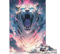 Puzzle 1000 pièces en Bois représentant Un Tigre pour Adultes et Adolescents, idéal comme Cadeau de Noël Secret (75 x 50 cm).