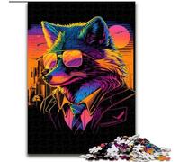 Puzzle 1000 pièces en Bois représentant Un Tueur à gages, Un Renard Roux et Un Gangster Idéal pour la décoration de la Maison et du Bureau pour Un Anniversaire 50x75cm pour Homme