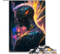 Puzzle 1000 pièces en Bois représentant Un Voyageur dans Le Temps futuriste, Taille 50x75cm. Un Casse-tête Stimulant pour Les Adolescents, Une soirée de Jeux en Famille Amusante.