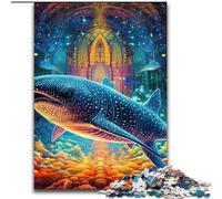 Puzzle 1000 pièces en Bois représentant Une Baleine colorée Divertissement Relaxant Cadeau de Noël idéal Décoration d'intérieur 50x75cm Cadeau d'anniversaire idéal