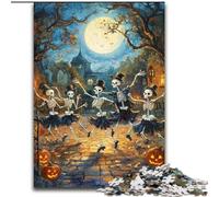 Puzzle 1000 pièces en Bois représentant Une fête de squelettes,idéal pour décorer la Maison ou Le Bureau,idéal comme Cadeau de Noël,décoration Artistique à Faire soi-même,Cadeau d'anniversaire idéal