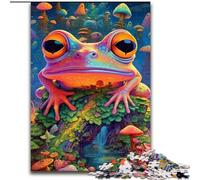 Puzzle 1000 pièces en Bois représentant Une Grenouille psychédélique, idéal pour la décoration de la Maison et du Bureau, Les fêtes, Les Anniversaires et Les Cadeaux de Noël 1000 pièces(50x75cm)