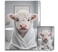 Puzzle 1000 pièces en Bois représentant Une Vache des Highlands, décoration à Faire soi-même, défi cérébral, pour Adultes, Famille, Cadeau de Vacances 50x75cm
