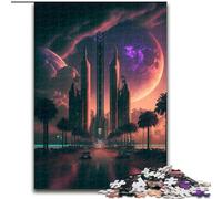 Puzzle 1000 pièces en Bois représentant Une Ville futuriste, Jeu interactif Familial, Jeu éducatif, 1000 pièces(50x75cm)
