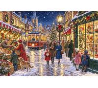 Puzzle 1000 pièces en Bois Rue commerçante Un Soir d’Hiver