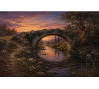 Puzzle 1000 pièces en Bois Vieux Pont de Pierre au crépuscule