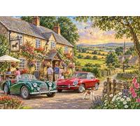 Puzzle 1000 pièces en Bois Voitures Classiques Devant l’Auberge