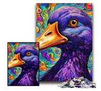 Puzzle 1000 pièces en Carton coloré Canard Violet pour Adultes 26x38cm. Un Casse-tête Stimulant pour Les Adolescents, Un Jeu interactif Amusant en Famille.