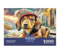 Puzzle 1000 pièces en Carton épais qualité supérieure représentant Teckel se promenant dans Le Jardin.Adultes,ce Puzzle Peut encadré et constitue Un Passe-Temps Cadeau d'anniversaire : 70 x 50 cm.